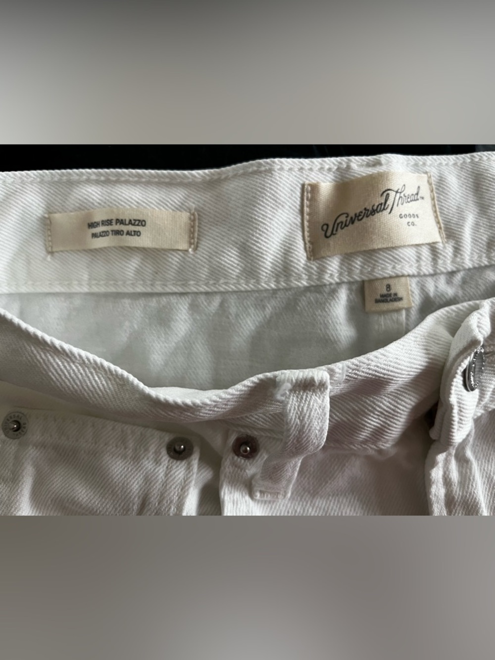 Universal Thread White High-Rise Palazzo Jeans - Wide Leg Denim. Size 8